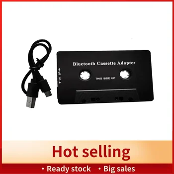 범용 카세트 블루투스 5.0 자동차 테이프 Aux 스테레오 어댑터, 전화 MP3 AUX 케이블 CD 플레이어 용 마이크 포함