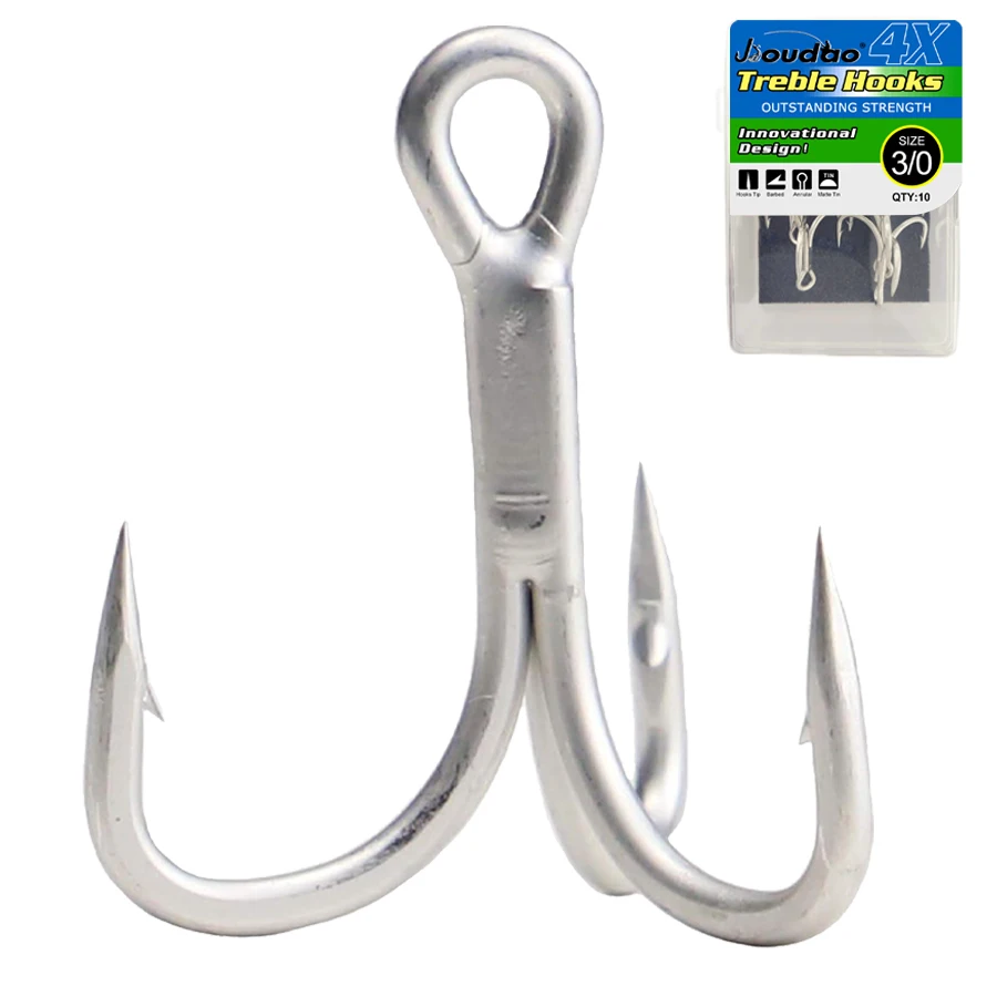 Treble Hooks 4X Diameter Reinforced Fishing Hook 10PCS/Box Size 8# 6# 4# 2# 1# 1/0 2/0 3/0 Barbed Sharp Triple Fishing Hook
Treble Hooks 4X Diameter Reinforced Fishing Hook 10PCS/Box Size 8# 6# 4# 2# 1# 1/0 2/0 3/0 Barbed Sharp Triple Fishing Hook