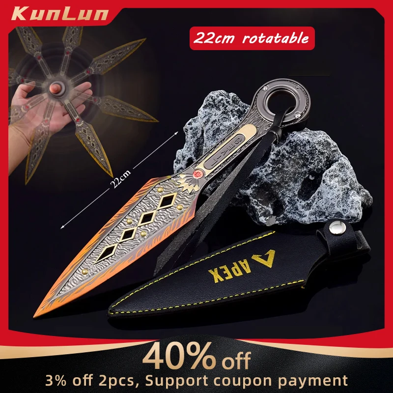 

22cm Rotatable Wraith Kunai Apex Legends Heirloom Wraith Weapon Hope's Dawn Replica Game Katana Steel Samurai Sword Safe Toys