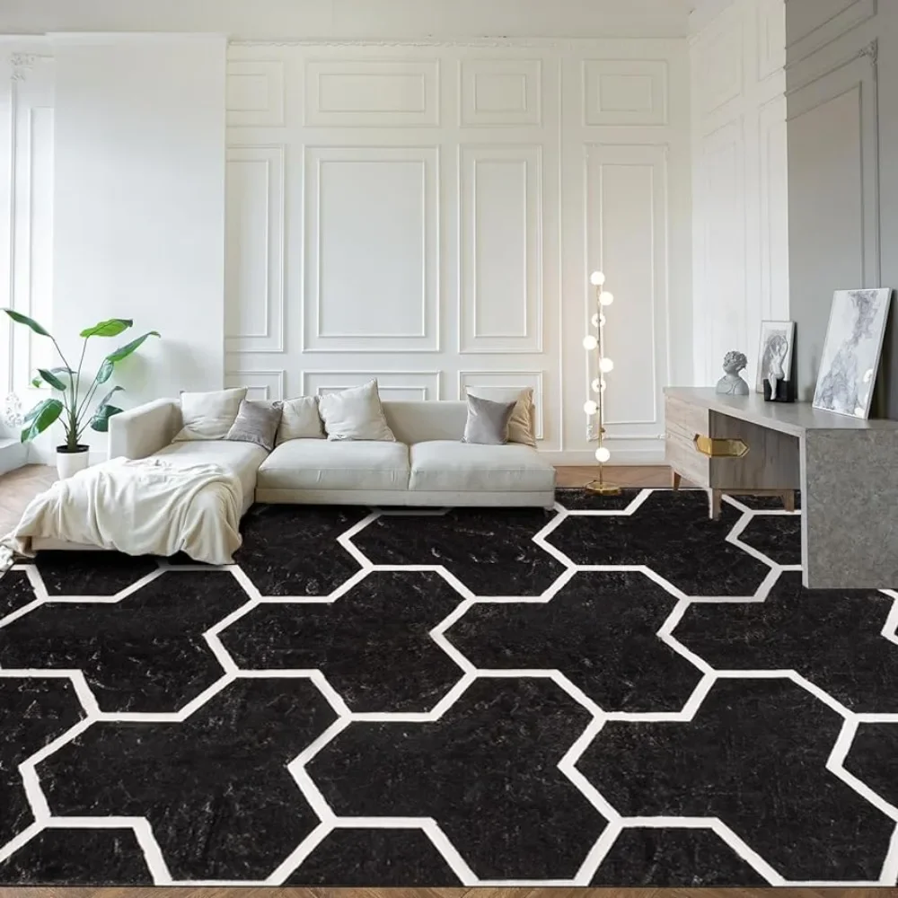 

Carpet non-slip accents distressed floor carpet bedroom modern geometric mat, washable area living room kitchen carpet décor