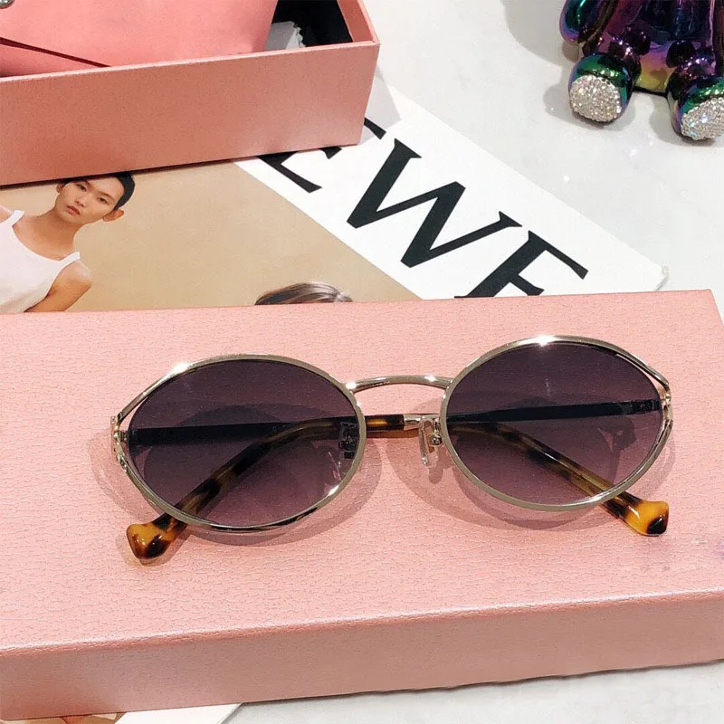 

24 new retro oval sunglasses senior niche sunglasses fashion female ins online celebrity glasses tide batch 52YS UV protection.