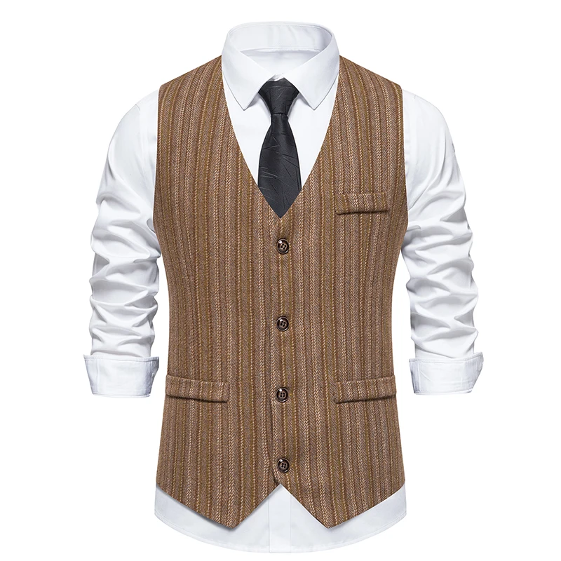 

Mens England Style Duffel Vest Autumn New Slim Fit V Neck Waistcoat Men Formal Business Casual Sleeveless Vest Male Chaleco