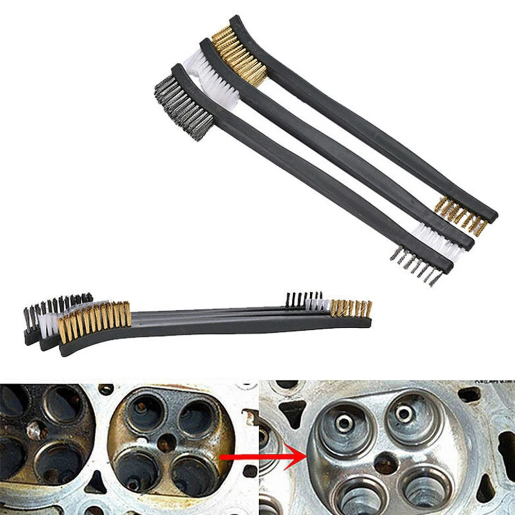 5pcs Double Head Wire Brush Set Steel Brass Nylon Cleaning Polishing Metal Rust For Light Metal Spark Plugs And Battery
5pcs Double Head Wire Brush Set Steel Brass Nylon Cleaning Polishing Metal Rust For Light Metal Spark Plugs And Battery