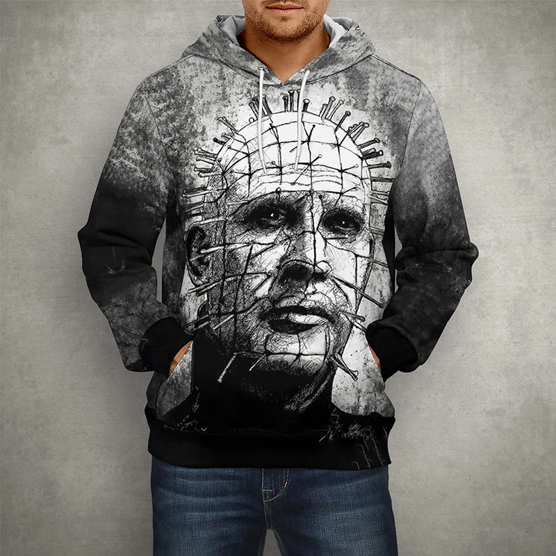 Horror Movie Print Pullover Hellraiser Hoodies Men Women 3D Goth Hooded Sweatshirts Fashion Casual Cool Streetwear Coat Clothes
Horror Movie Print Pullover Hellraiser Hoodies Men Women 3D Goth Hooded Sweatshirts Fashion Casual Cool Streetwear Coat Clothes