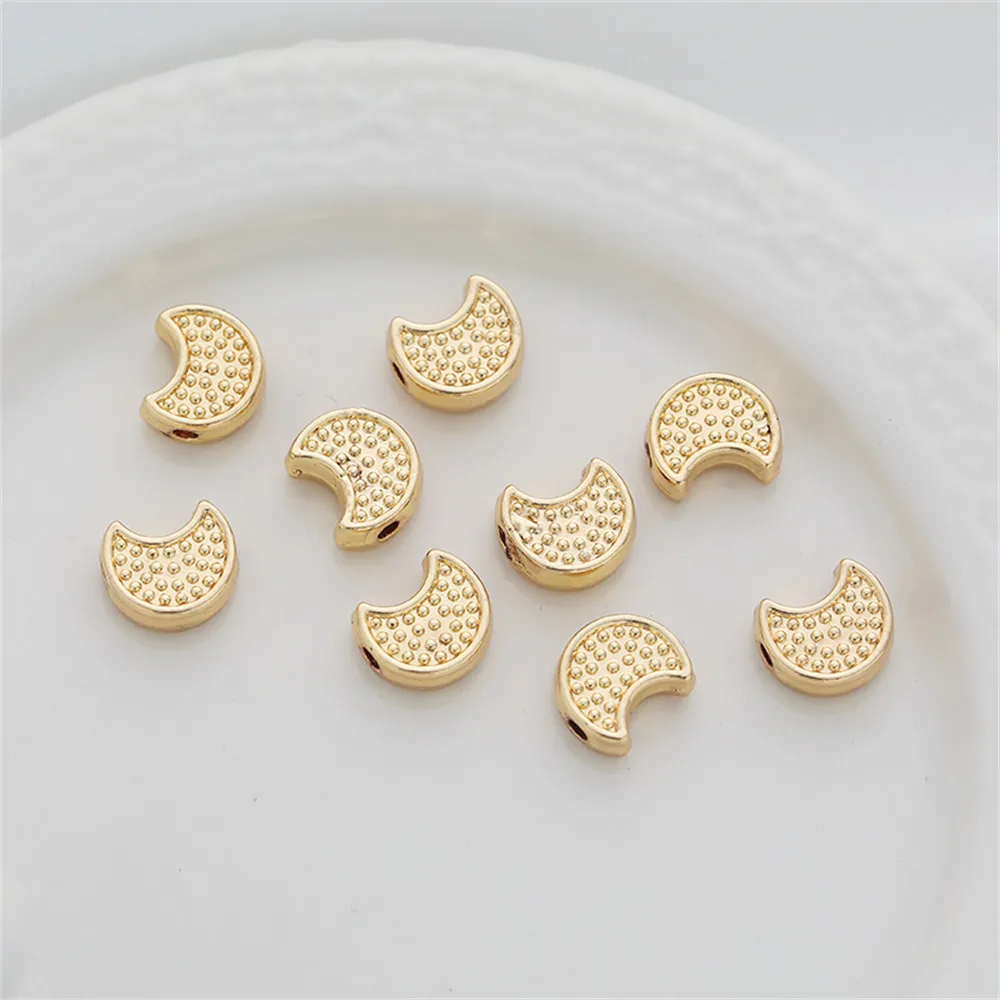 14k bag gold Double-sided dots Fat moon 7*8mm through hole beaded accessories diy ornaments handmade materials
14k bag gold Double-sided dots Fat moon 7*8mm through hole beaded accessories diy ornaments handmade materials