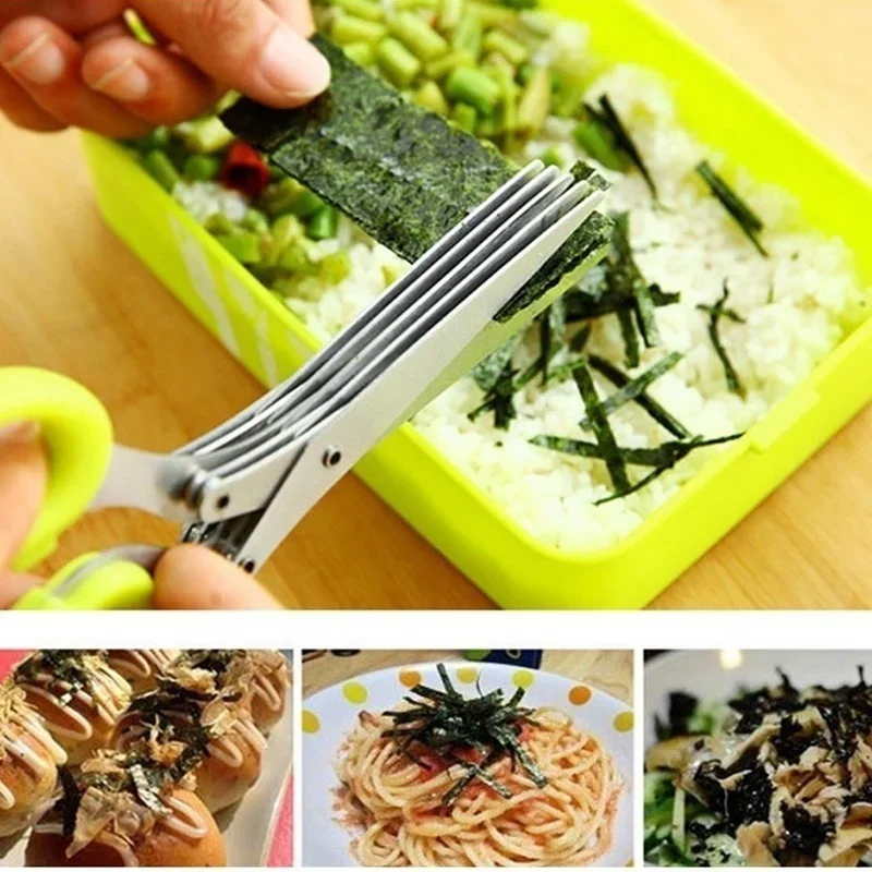 Muti-Layers Kitchen Scissors Stainless Steel Vegetable Cutter Scallion Herb Cut Kitchen Accessories Laver Spices cooking Tool
Muti-Layers Kitchen Scissors Stainless Steel Vegetable Cutter Scallion Herb Cut Kitchen Accessories Laver Spices cooking Tool