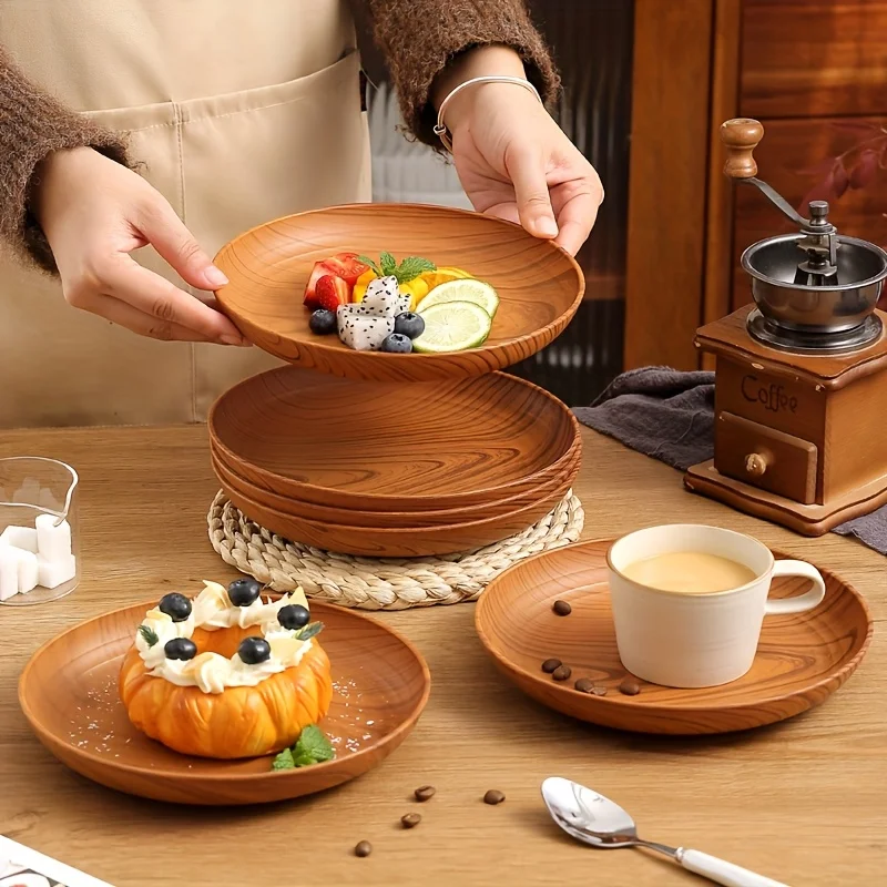 Wood Grain Dinner Plate Set Wood Grain Dinner Plate Set