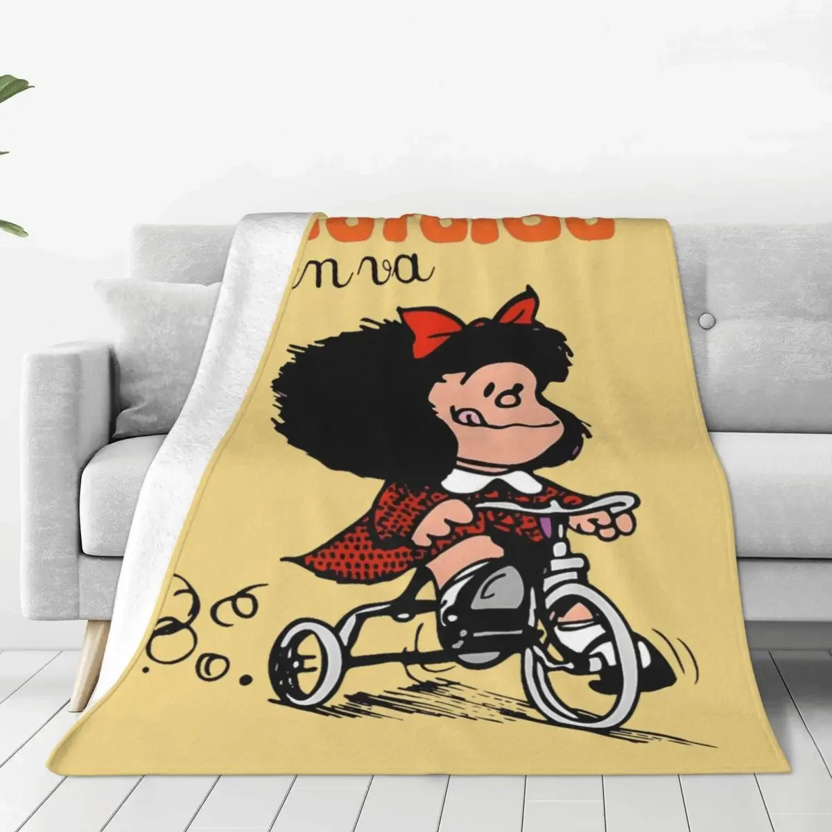 

Mafalda Quino Go, велосипедная фотография, Милый Забавный Многофункциональный мягкий плед для дивана, дивана, ковер
