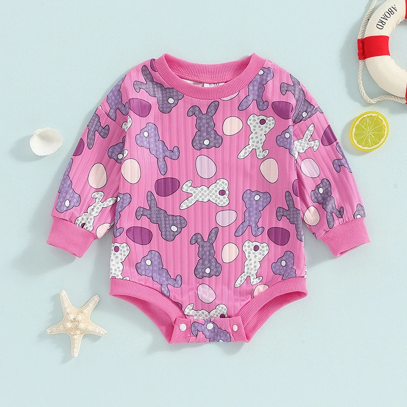 Baby Girls Romper Long Sleeve Crew Neck Rabbit Eggs Print Fall Bodysuit Easter Clothes 6 S0d1d6846808c467abfbaf1d0500848f6o