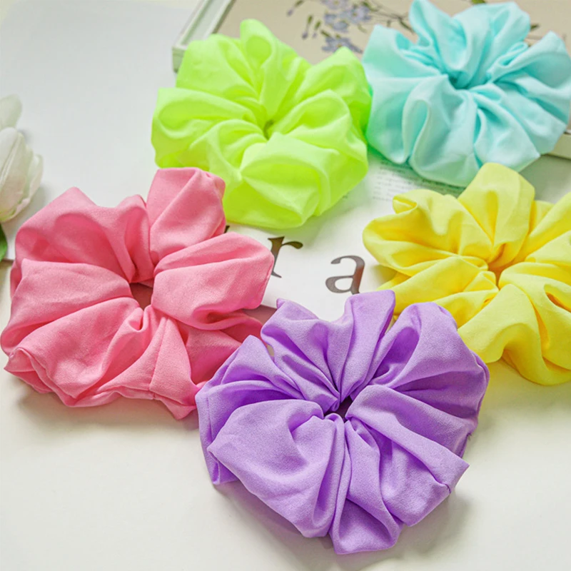 

Oversized Scrunchies Big Rubber Hair Ties Elastic Hair Bands Gilr Ponytail Holder Fluorescent Color Scrunchie Hair Rope Headwear