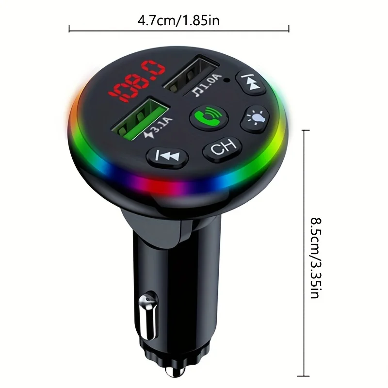 

Car Audio with FM Transmitter USB SD Card Bluetooth Receiver Fast Charging Wireless 5.0 & Handsfree Car Kit MP3 Player