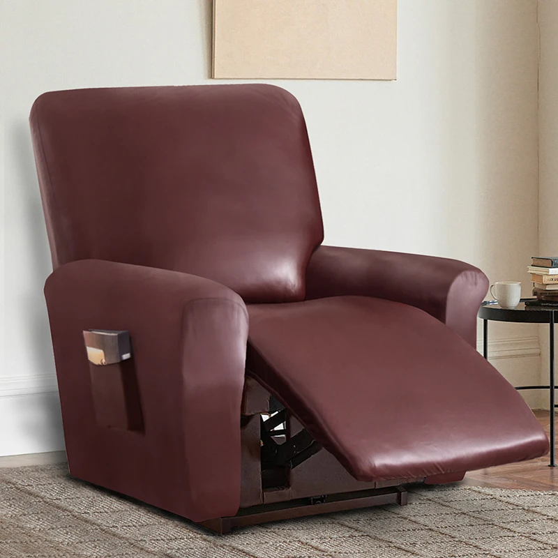 Housse de fauteuil inclinable en PU étanche, couleur unie, pour fauteuil Relax, garçon, 1 siège, pour salon Housse de fauteuil inclinable en PU étanche, couleur unie, pour fauteuil Relax, garçon, 1 siège, pour salon