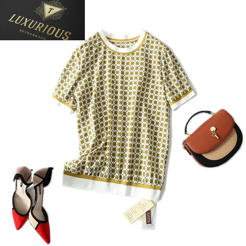 Summer Women T-shirts 2024 New Fashion Casual Chiffon Short Sleeve Geometric Pattern O-neck T Shirt Oversized 4XL
Summer Women T-shirts 2024 New Fashion Casual Chiffon Short Sleeve Geometric Pattern O-neck T Shirt Oversized 4XL