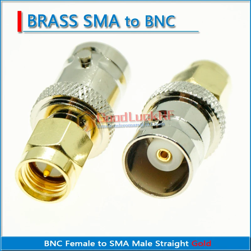 

Q9 BNC Female to SMA Male Plug Nickel Plated Brass Straight Coaxial Socket Brooches RF Connector Adapters