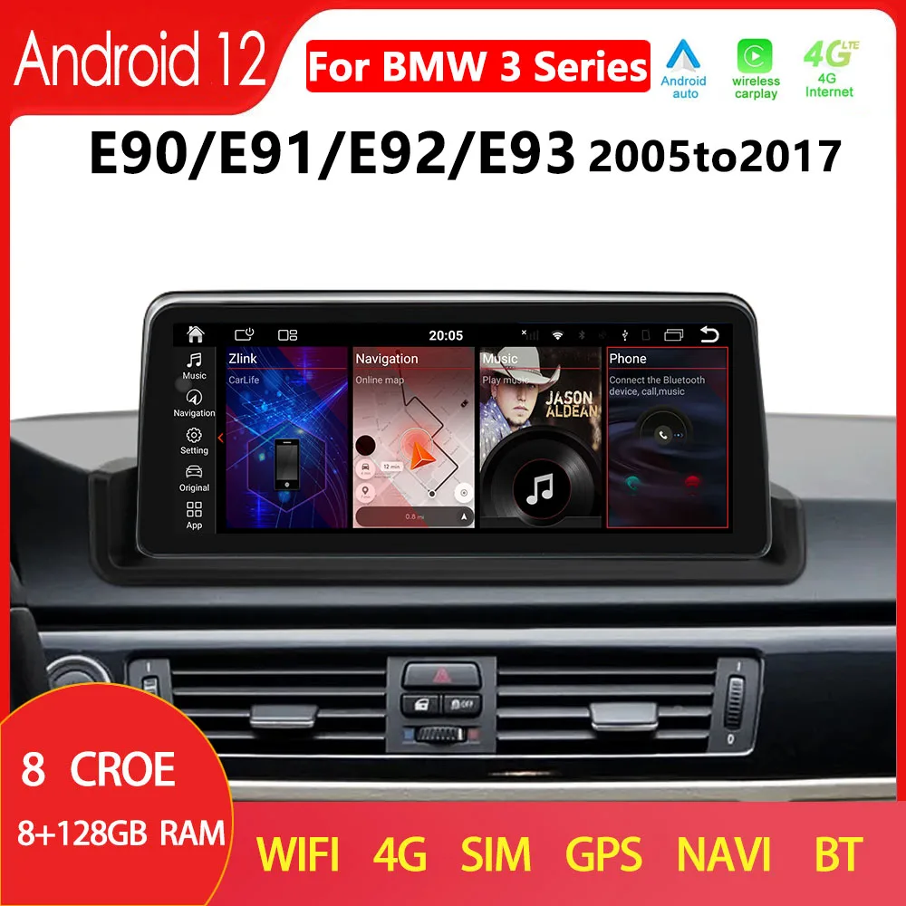 For BMW 3 Series Android 12 E90/E91/E92/E93 Carplay Car Radio GPS Navigation Multimedia Player HD Touch Screen 8Core 8G+128G 4G
For BMW 3 Series Android 12 E90/E91/E92/E93 Carplay Car Radio GPS Navigation Multimedia Player HD Touch Screen 8Core 8G+128G 4G