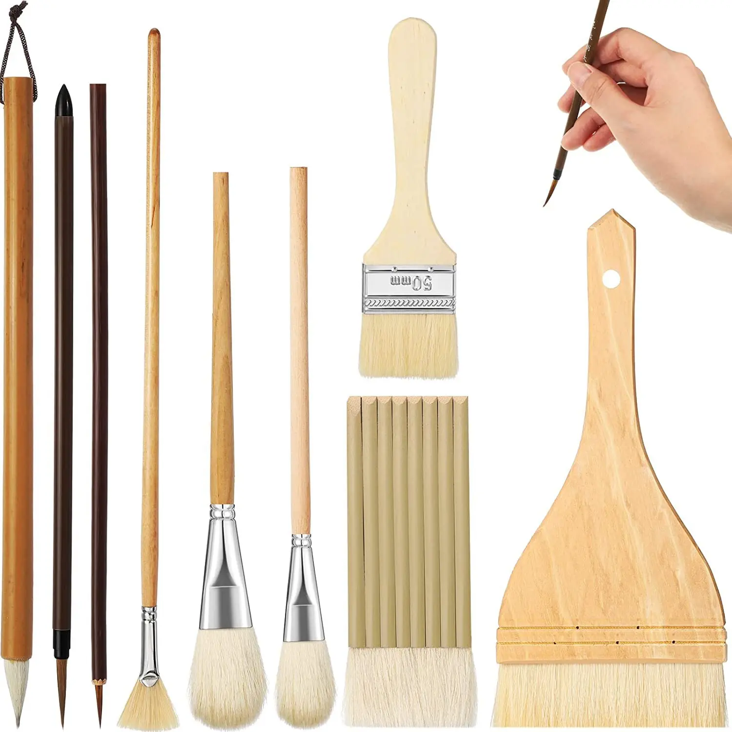 9pcs Paint Brushes Different Shape Brushes For Pottery Acrylic Watercolor Ceramic Wool Bristle Art Brushes
9pcs Paint Brushes Different Shape Brushes For Pottery Acrylic Watercolor Ceramic Wool Bristle Art Brushes