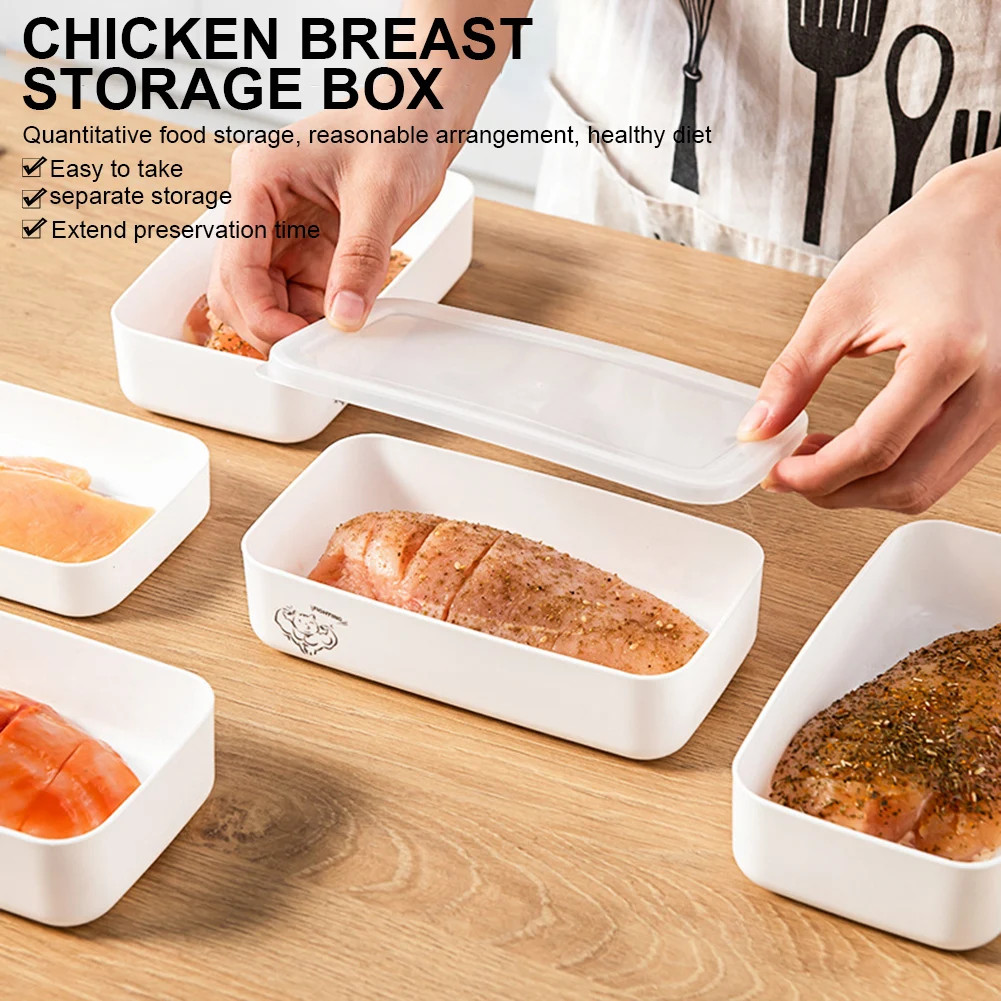 Plastikowy pojemnik wielokrotnego użytku na jedzenie mięsa z hermetyczną pokrywką do zamrażarki i kuchenki mikrofalowej - Wianko - 1