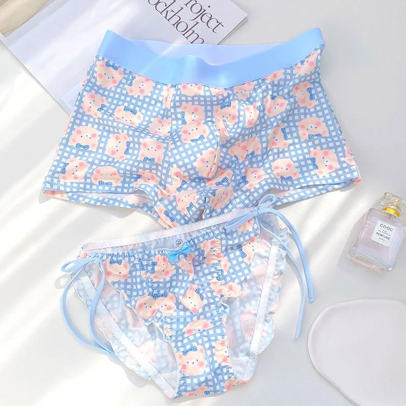 2PCS Cartoon Bear Couple Underwear Women Men's Boxers Panties Printing Briefs Ropa Interior Femenina Sexy Bandage Female Briefs
2PCS Cartoon Bear Couple Underwear Women Men's Boxers Panties Printing Briefs Ropa Interior Femenina Sexy Bandage Female Briefs
