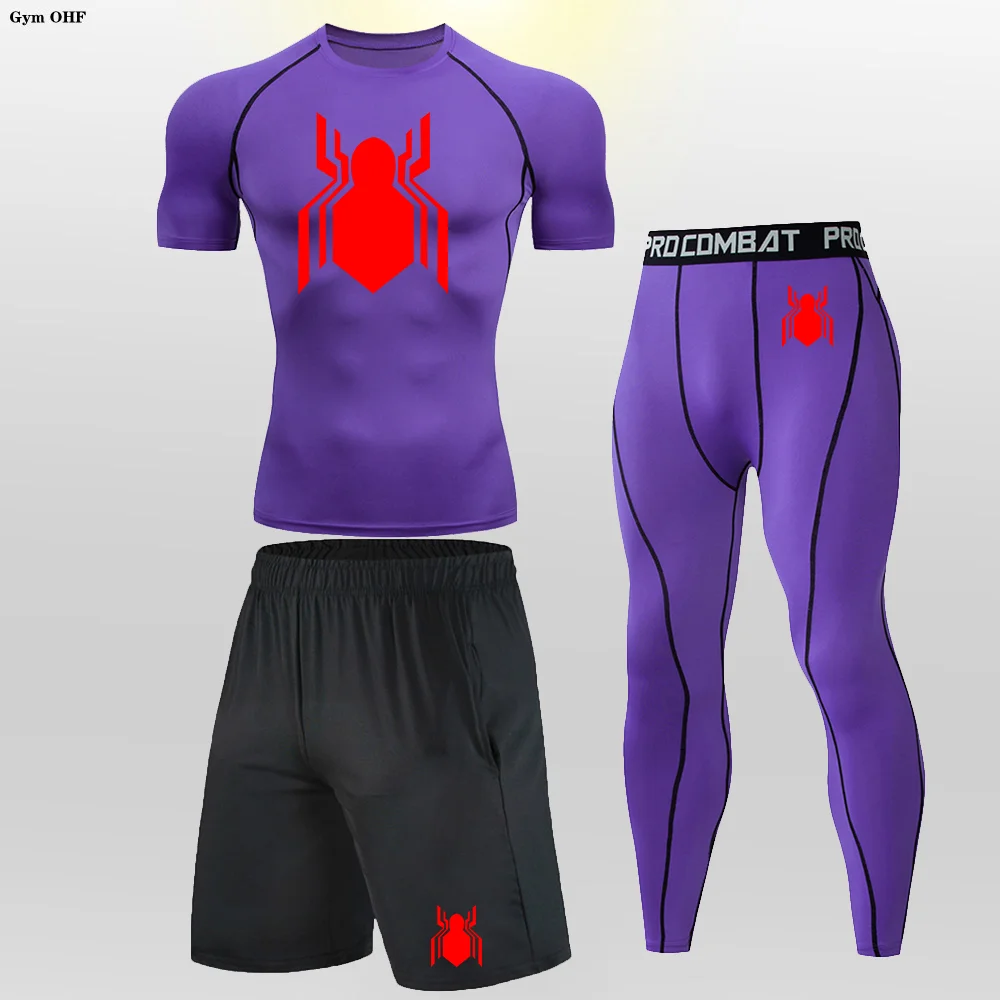 

Running Sets Men Tracksuit 2099 Superhero Sportswear Men Suit Gym Tights Jogging Training Clothes Rashguard Workout Outdoors