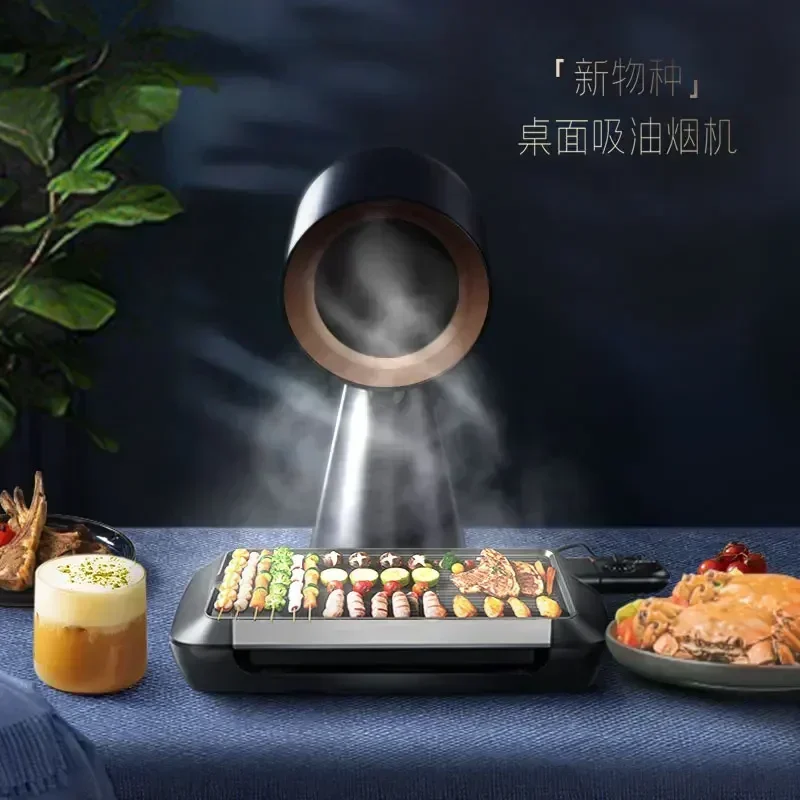 

Haotaitai Home Handheld Mini Portable Hot Pot Barbecue Companion Desktop Range Hood with No Punching