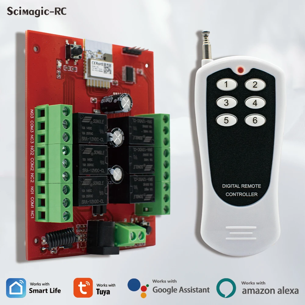 6CH Tuya Wifi Smart Switch Моторный модуль постоянного тока 12 В 24 В 433 МГц RF беспроводной пульт дистанционного управления реле приемник таймера совместим с Alexa
6CH Tuya Wifi Smart Switch Моторный модуль постоянного тока 12 В 24 В 433 МГц RF беспроводной пульт дистанционного управления реле приемник таймера совместим с Alexa