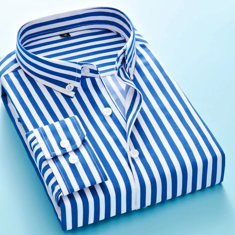 M-5XL Men Striped Long Sleeve Shirts Man Formal Smart Casual Shirt Slim Fit Top Black White Red Banquet Wedding Party Job
M-5XL Men Striped Long Sleeve Shirts Man Formal Smart Casual Shirt Slim Fit Top Black White Red Banquet Wedding Party Job