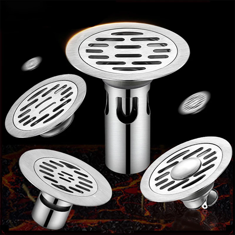 

Round Floor Drains Anti-odor Waste Drainer 304 Stainless Steel Deep Water Sealing Shower Strainer for Bathroom Kitchen Toilet