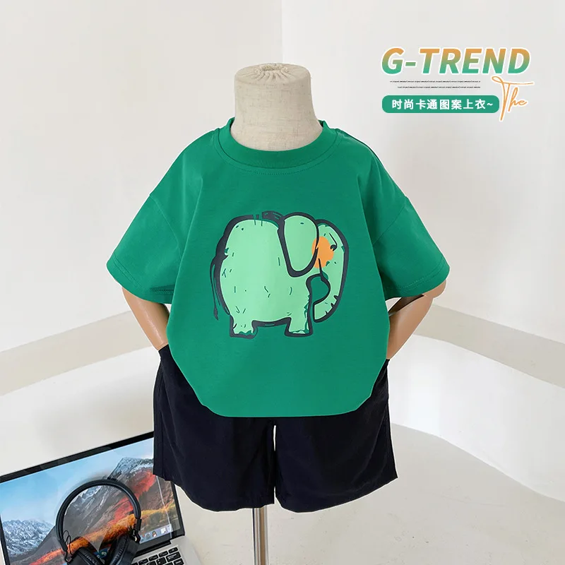 2024 Summer New Children's Clothing Children Green Cartoon T-shirt Boys Girls Letter Print Short-Sleeve
2024 Summer New Children's Clothing Children Green Cartoon T-shirt Boys Girls Letter Print Short-Sleeve