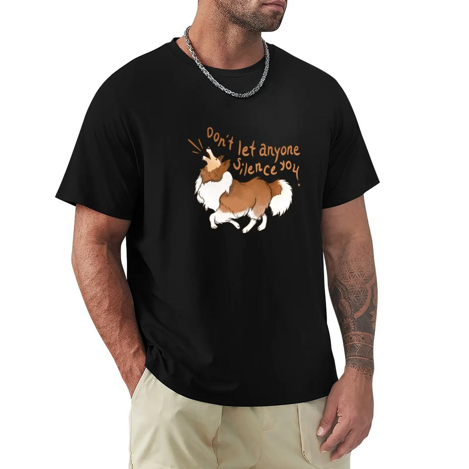 Barking Sheltie ( shetland sheepdog ) Don&x27;t let anyone silence you Sticker T-Shirt korean fashion t shirts for men pack
Barking Sheltie ( shetland sheepdog ) Don&x27;t let anyone silence you Sticker T-Shirt korean fashion t shirts for men pack