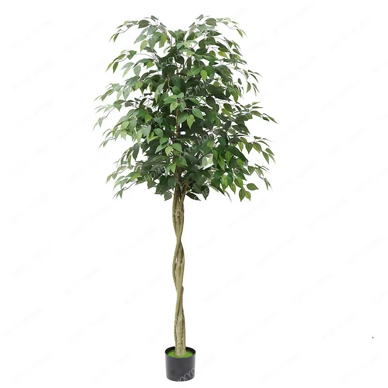

Искусственное банское дерево в горшке, 120-210 см, имитация фикусов, листья, большое растение, бонсай для украшения дома, офиса, сада