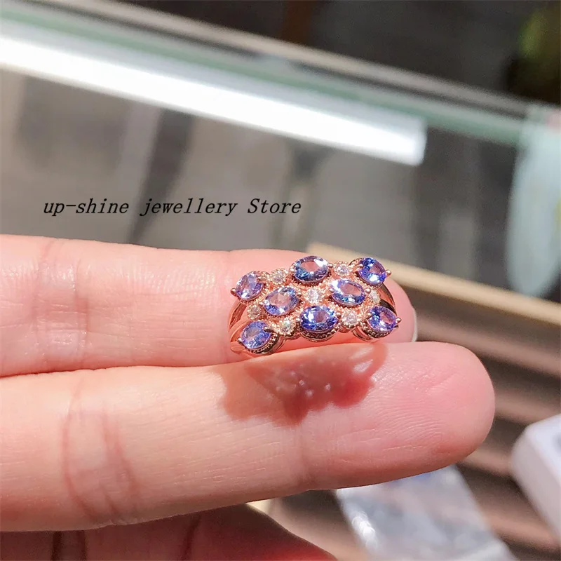 New natural tanzanite gemstone ring real 925 sterling silver ring for women, simple and beautiful, can be customized
New natural tanzanite gemstone ring real 925 sterling silver ring for women, simple and beautiful, can be customized