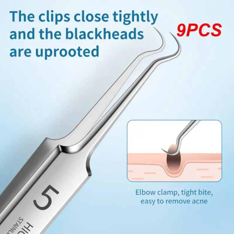 9PCS Professional Ultra-fine No. 5 Acne Blackhead Removal Tweezers Beauty Salon Pimples Needles Deep Cleaner Clip Face Skin Care
9PCS Professional Ultra-fine No. 5 Acne Blackhead Removal Tweezers Beauty Salon Pimples Needles Deep Cleaner Clip Face Skin Care