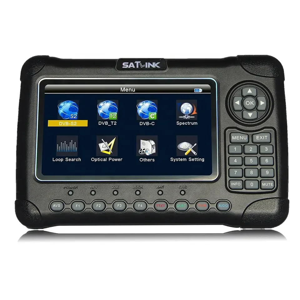 

Combo Sat link WS-6980 Satellite Finder With 7inch LCD Display DVB S2 DVB T2 DVB C finder Satellite For Gps Tracking