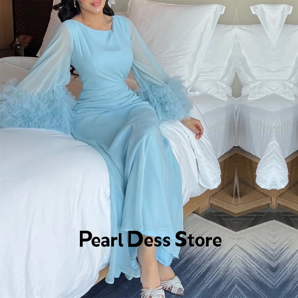 2024 Sky Blue Round Neck Long sleeved Party Dress Women's Fashion Formal Evening Dress Robe De Soiree
2024 Sky Blue Round Neck Long sleeved Party Dress Women's Fashion Formal Evening Dress Robe De Soiree