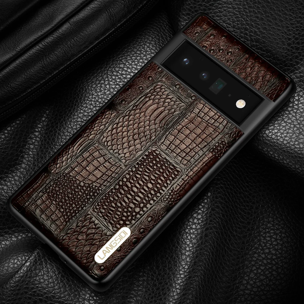 

Genuine Cowhide Leather Phone Cases For Google Pixel 7 6 Pro 7pro 6a 6 4 4a 5 5a 5g 360 Full Protective Back Cover Armor Case