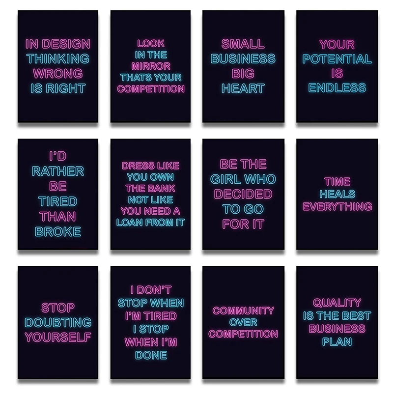 Neon Motivation Quote Posters and Prints Wall Art Canvas Painting Wall Art Pictures for Living Room Cuadros Home Decoration
Neon Motivation Quote Posters and Prints Wall Art Canvas Painting Wall Art Pictures for Living Room Cuadros Home Decoration