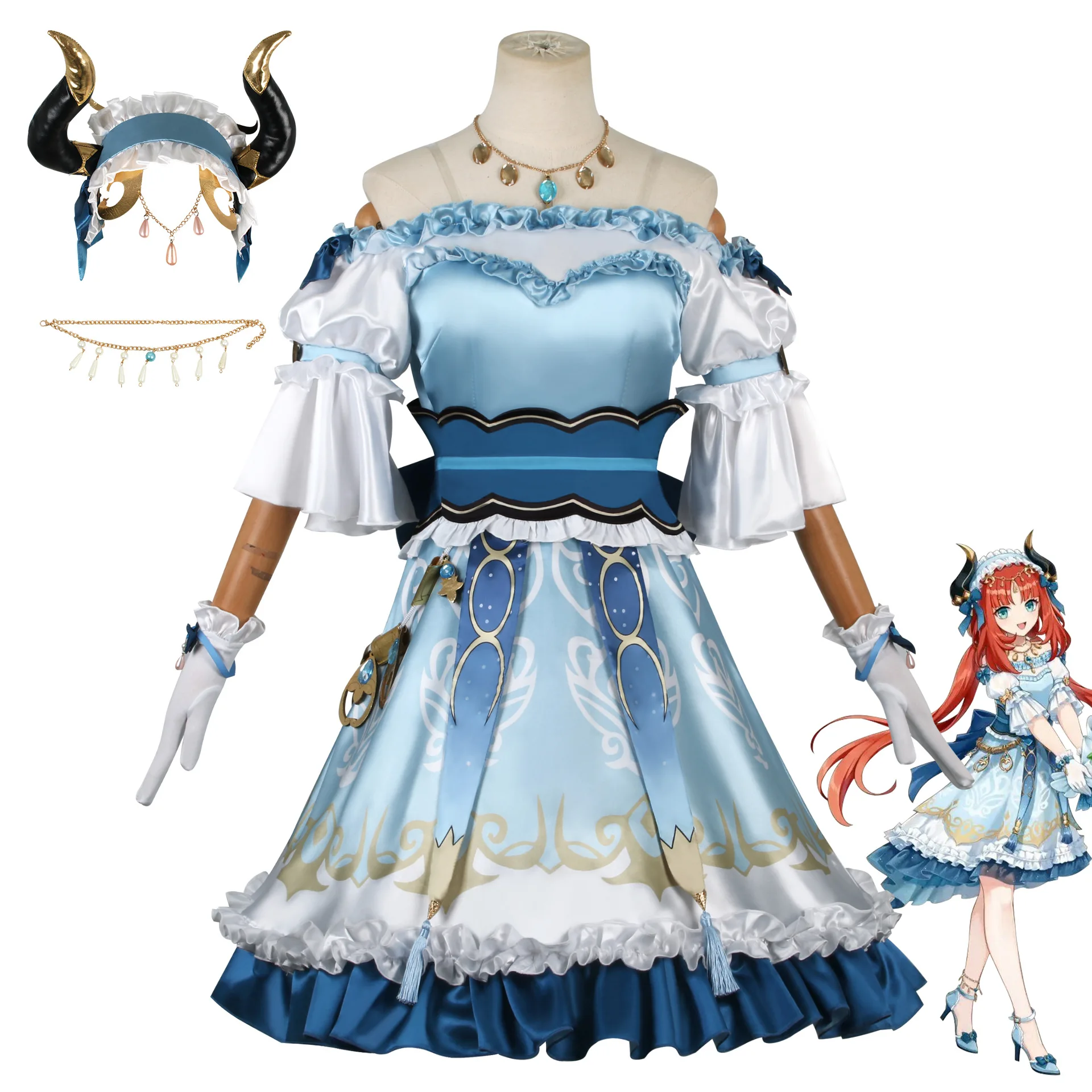 Genshin Impact Nilou Cosplay Costume Lolita Girls Daily Off Shoulder Ruffle Dress Maid Carnival Uniform Evening Dresses Dropship
Genshin Impact Nilou Cosplay Costume Lolita Girls Daily Off Shoulder Ruffle Dress Maid Carnival Uniform Evening Dresses Dropship