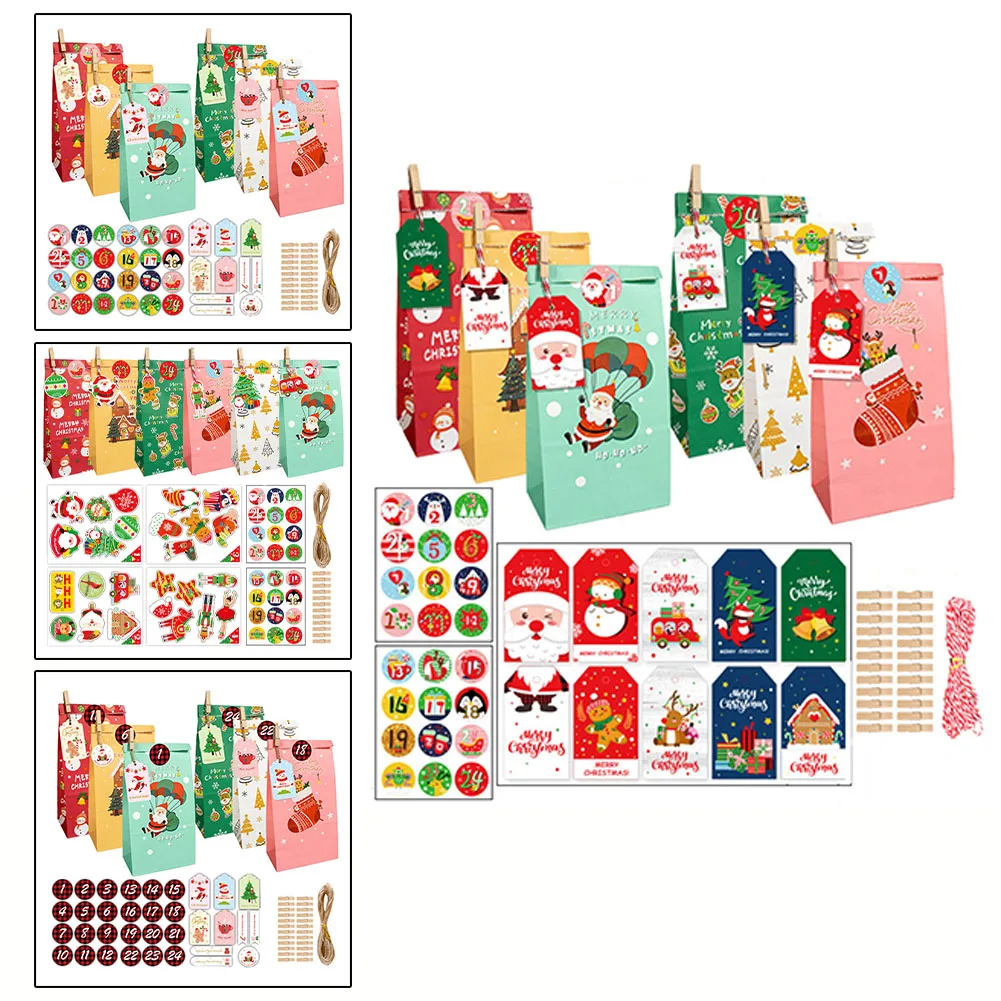 24pcs Merry Christmas Candy Gift Bag Sweets Box With 10m Hemp Rope For Party Advent Calendar Gift Boxes Decoration 2024 New Year
24pcs Merry Christmas Candy Gift Bag Sweets Box With 10m Hemp Rope For Party Advent Calendar Gift Boxes Decoration 2024 New Year