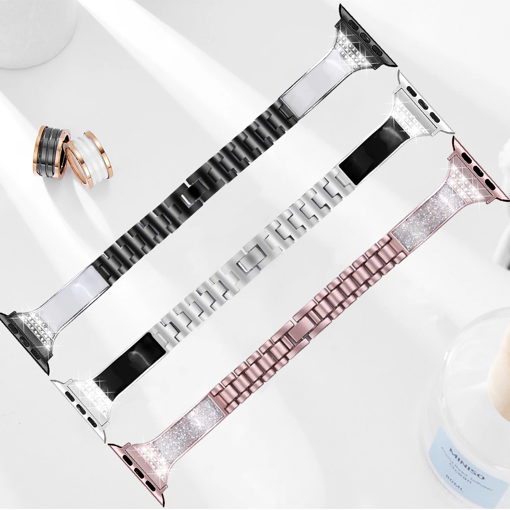Stainless Steel Bracelet for iWatch Series 7 6 SE 5 4 3 2 1 Watchband Ceramic Strap For Apple Watch Band 42 44 38 40 41 45mm
Stainless Steel Bracelet for iWatch Series 7 6 SE 5 4 3 2 1 Watchband Ceramic Strap For Apple Watch Band 42 44 38 40 41 45mm