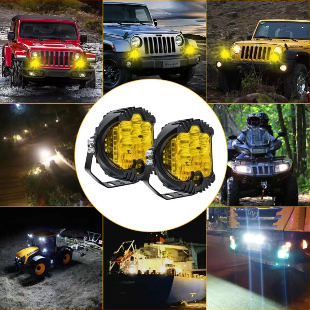 

5Inch LED Headlights DRL Hi/Lo Beam 50W 5000LM 5'' 9LEDS For Wrangler Offroad Jeep Lada Niva 4x4 UAZ 12V 24V