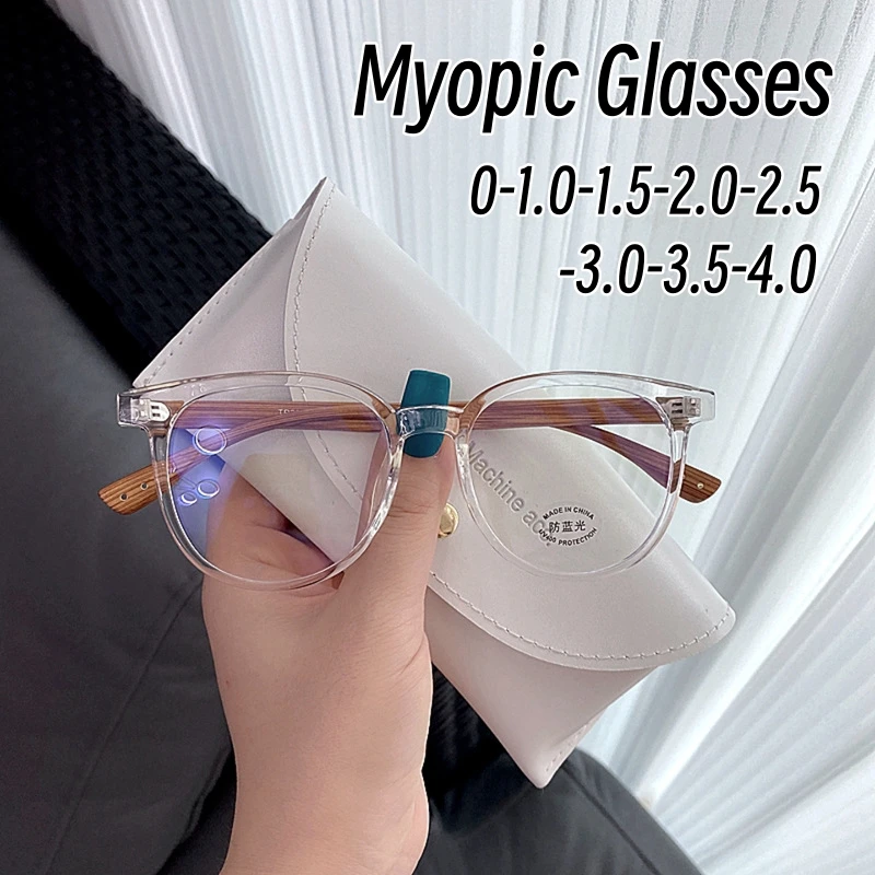 

Vintage Round Frame Clear Lens Eyeglasses Men Women Classic Transparent Near Sight Eyewear Unisex Anti-Blue Light Myopia Glasses