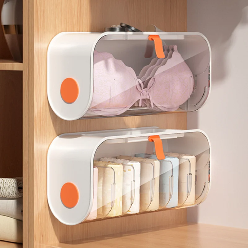 Wall Mounted Underwear Storage Box with Detachable Partition Socks Underwear Bra Three In One Household Wardrobe Organization
Wall Mounted Underwear Storage Box with Detachable Partition Socks Underwear Bra Three In One Household Wardrobe Organization