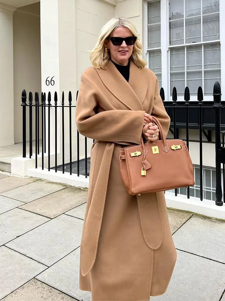 Women Elegant Solid Double-sided Woolen Coat Casual Lace Up Thicken Warm Overcoat 2023 Autumn Winter Lady Fashion Streetwear
Women Elegant Solid Double-sided Woolen Coat Casual Lace Up Thicken Warm Overcoat 2023 Autumn Winter Lady Fashion Streetwear