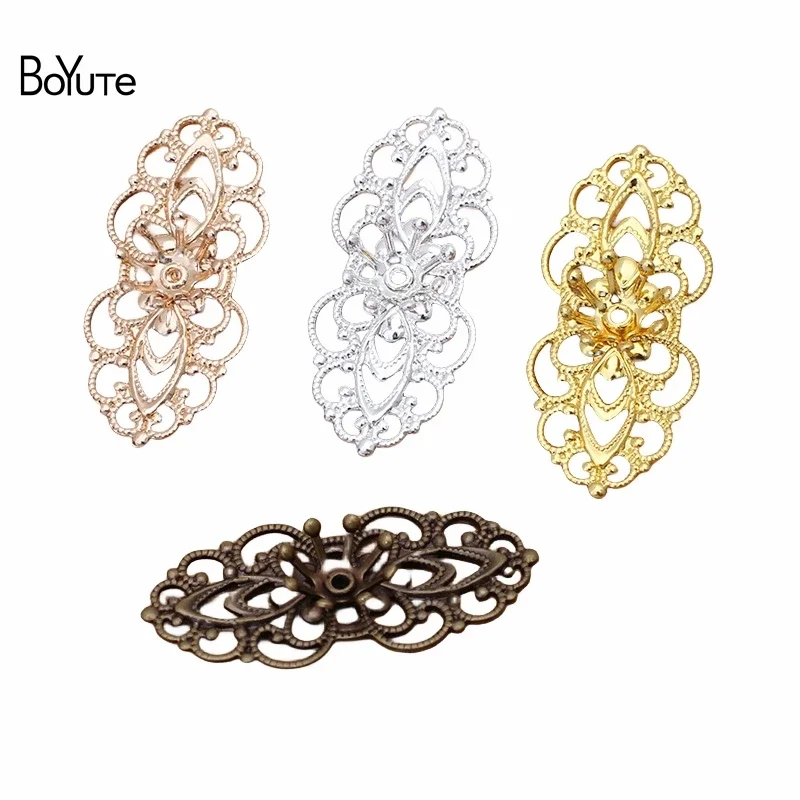 

BoYuTe (50 Pieces/Lot) 15*33MM Metal Brass Filigree Flower Materials for Crown Tiara Jewelry Making Diy Accessories