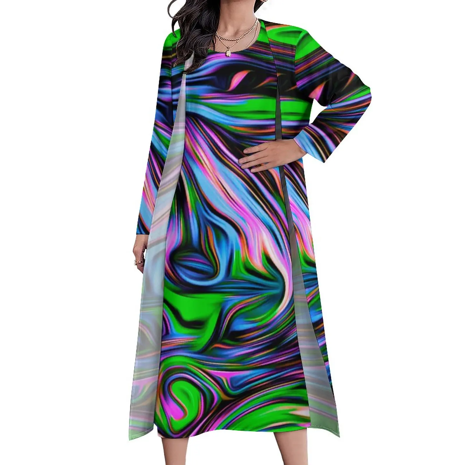 Colorful Abstract Print Dress Spring Neon Swirl Street Wear Boho Beach Long Dresses Women Pattern Cute Maxi Dress Big Size 5XL
Colorful Abstract Print Dress Spring Neon Swirl Street Wear Boho Beach Long Dresses Women Pattern Cute Maxi Dress Big Size 5XL