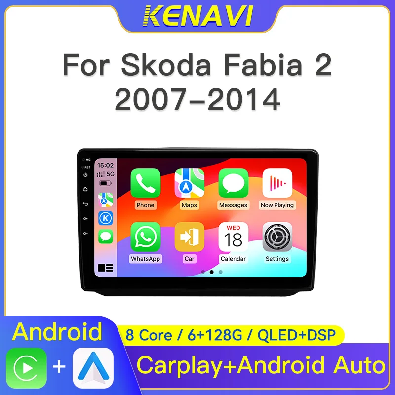 

Автомобильное стерео радио с 2 Din Android для Skoda Fabia 2 2007 2008 2009 2010 2011 2012 2013 2014 Мультимедийный видеоплеер Навигация GPS WiFi BT Carplay Авто головное устройство без DVD с экраном