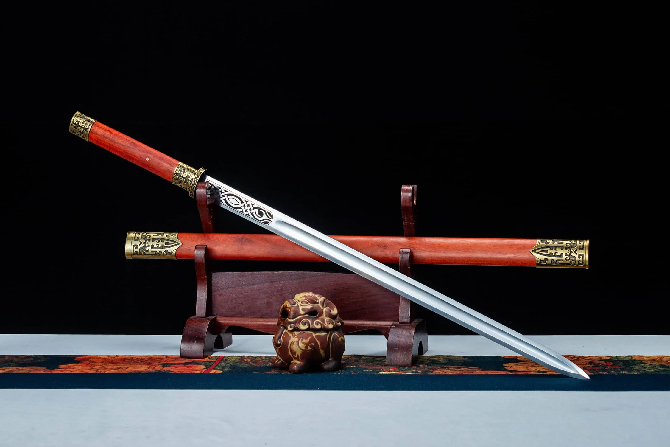 

107cm Medieval Metal Kung Fu True Sword Manganese Steel Tang Sword Battle readiness Sword True Steel Sharp weapon katana
