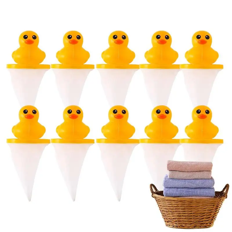 

Hair Catchers For Laundry Small Yellow Duck Shape Pet Hair Remover Pet Fur Laundry Catcher Washing Machine Filter Bag Hair