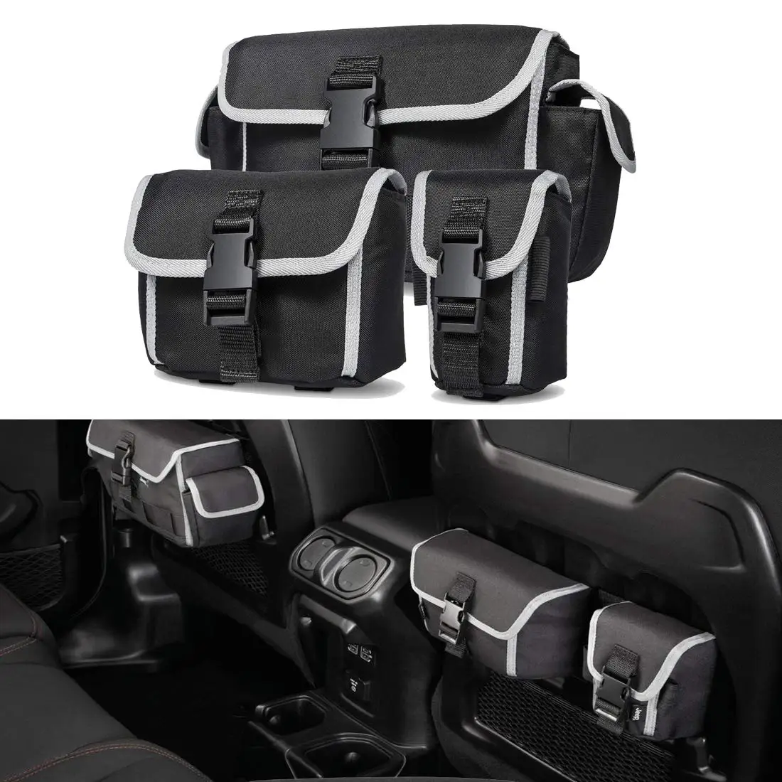 

for Jeep Wrangler TJ JK JL Rubicon 1997-2018 2019 2020 2021 2022 2023 Car Seat Storage Bag Tailgate Organizer Stowing Tidying