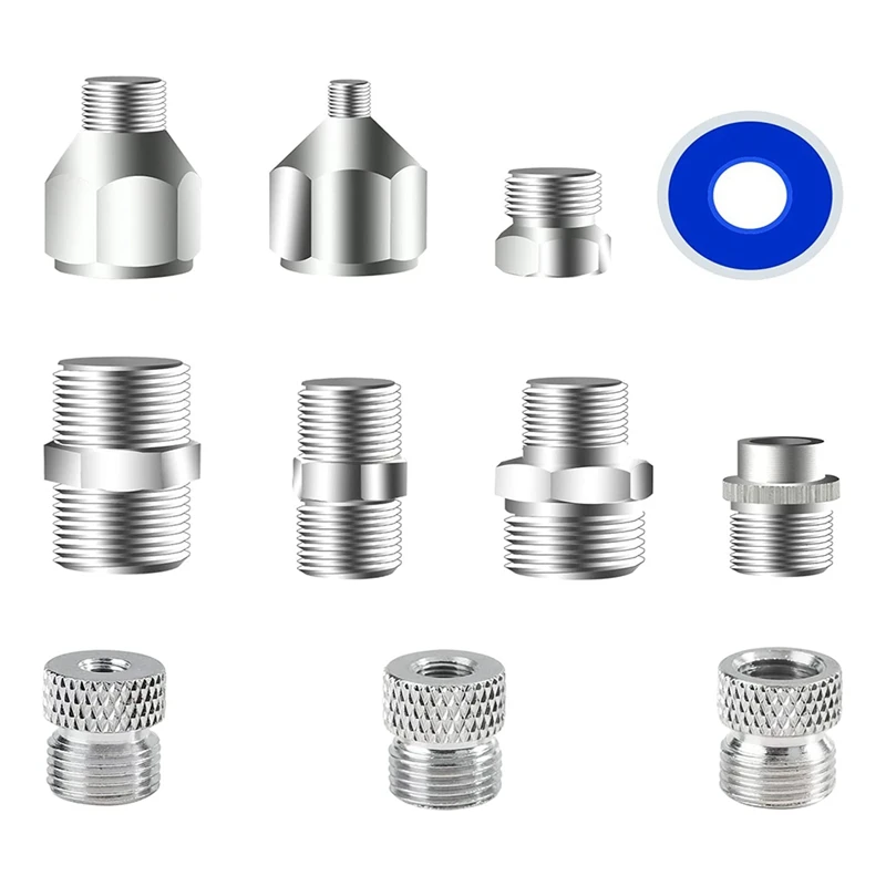 10Piece Multi-Size Adapter Set Air Brush Fitting Connector Kit Accessories Silver Metal For Air Compressor
10Piece Multi-Size Adapter Set Air Brush Fitting Connector Kit Accessories Silver Metal For Air Compressor